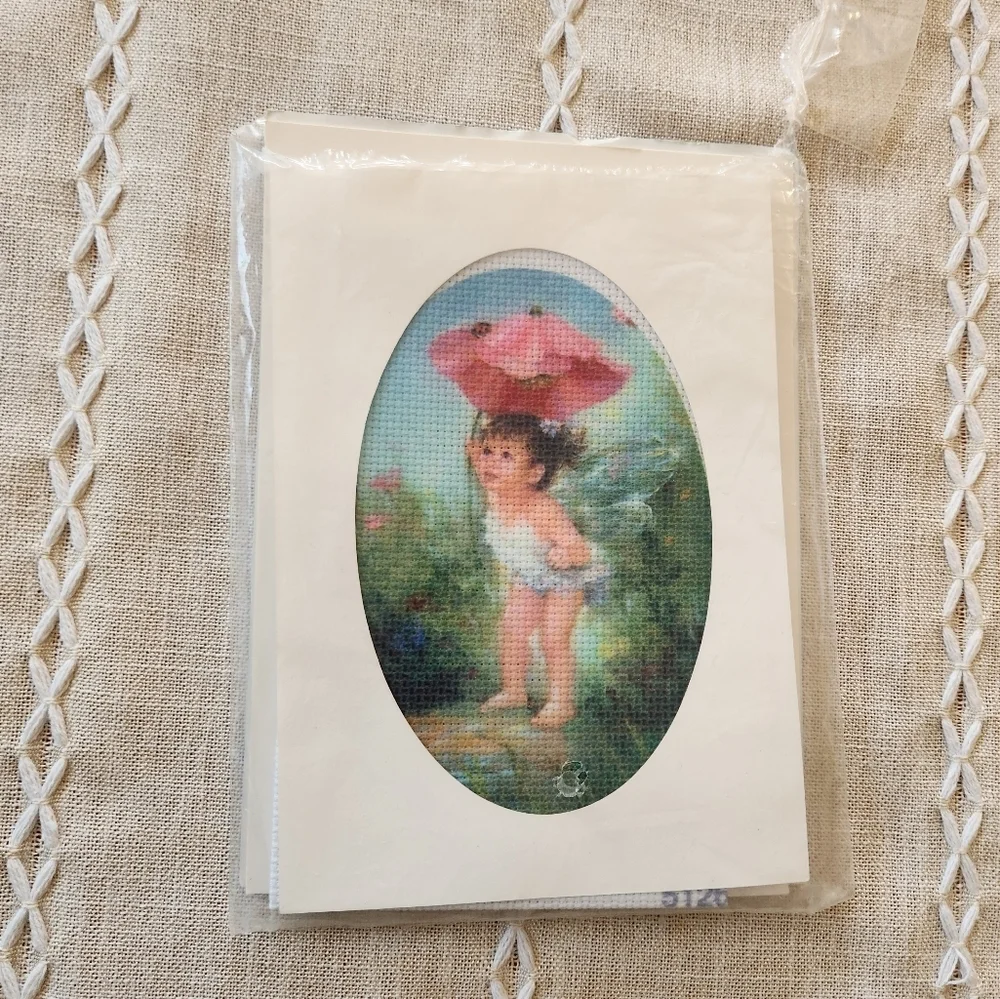 Under the Rainbow Fairy Cross Stitch Kit Mary St. Clair Crafts Candamar Vintage - Picture 5 of 5